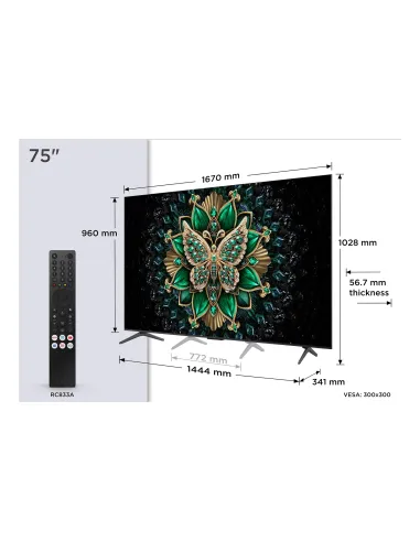 TCL C6K 75C6K Televisor 190,5 cm (75") 4K Ultra HD Smart TV Wifi Metálico