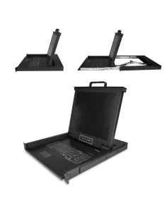StarTech.com Consola KVM de Montaje en Rack - Teclado QWERTY - KVM para Rack de Servidores de 1 puerto VGA con Monitor LCD de 2