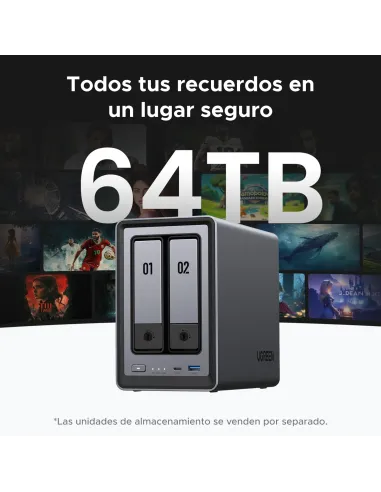 Ugreen NASync DXP2800 NAS System 2-Bay Compacto Intel® N N100 8 GB DDR5 0 TB UGOS Pro Negro