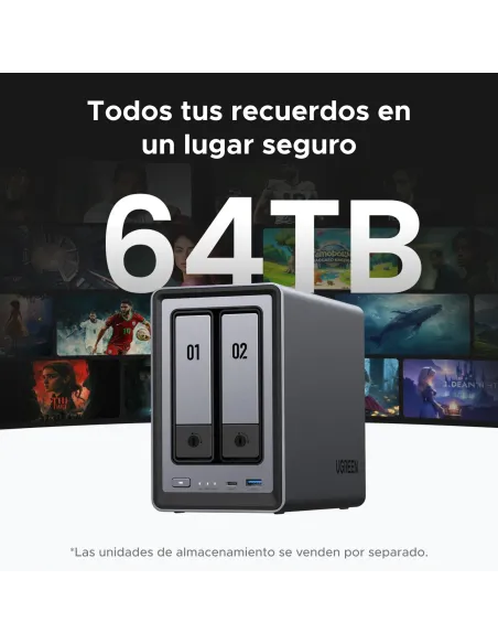 Ugreen NASync DXP2800 NAS System 2-Bay Compacto Intel® N N100 8 GB DDR5 0 TB UGOS Pro Negro
