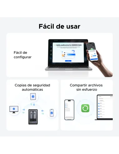 Ugreen NASync DXP2800 NAS System 2-Bay Compacto Intel® N N100 8 GB DDR5 0 TB UGOS Pro Negro