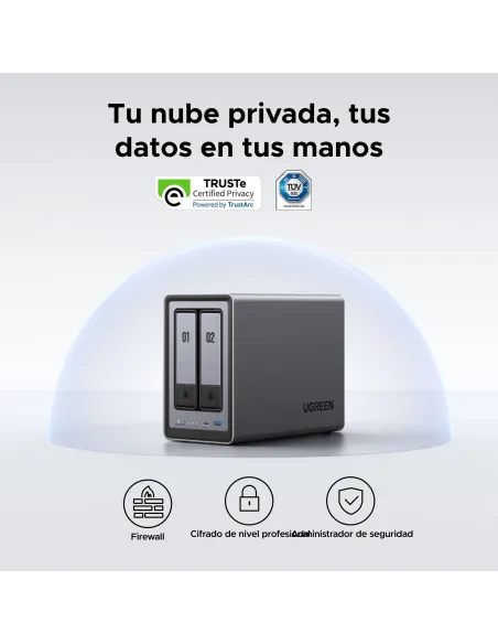 Ugreen NASync DXP2800 NAS System 2-Bay Compacto Intel® N N100 8 GB DDR5 0 TB UGOS Pro Negro