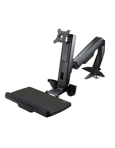 StarTech.com Brazo de Soporte de Pie y Sentado - Brazo Ajustable de Montaje en Escritorio de Pie o Sentado para Un Monitor VESA