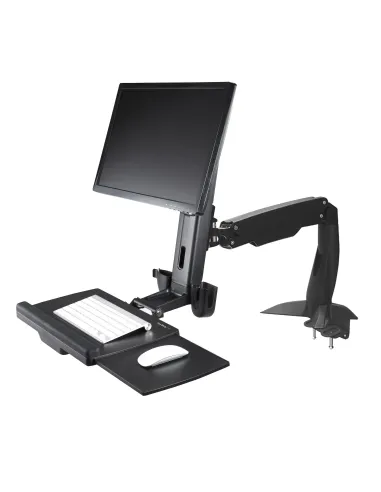 StarTech.com Brazo de Soporte de Pie y Sentado - Brazo Ajustable de Montaje en Escritorio de Pie o Sentado para Un Monitor VESA