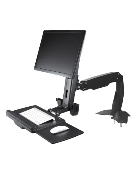 StarTech.com Brazo de Soporte de Pie y Sentado - Brazo Ajustable de Montaje en Escritorio de Pie o Sentado para Un Monitor VESA