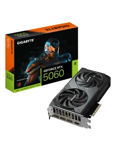 GIGABYTE GeForce RTX 5060 WINDFORCE 8G Tarjeta Gráfica - 8GB GDDR7, 128bit, PCI-E 5.0, 2497 MHz Frecuencia del núcleo, 3 x