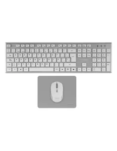 Tacens 6ZENITHWES teclado Ratón incluido Hogar   Oficina RF inalámbrico QWERTY Español Plata, Blanco