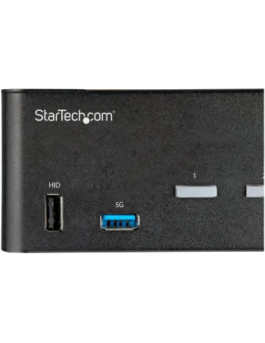 StarTech.com Switch Conmutador KVM de 2 Puertos HDMI 2.0 4K para 2 Monitores - Vídeo de 4K y 60Hz Ultra HD - HDR - Hub Ladrón