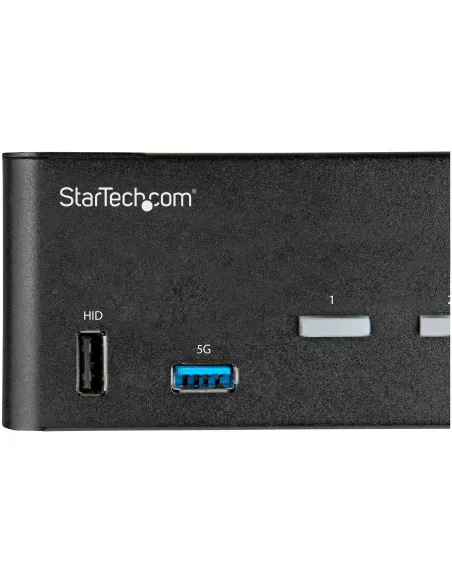 StarTech.com Switch Conmutador KVM de 2 Puertos HDMI 2.0 4K para 2 Monitores - Vídeo de 4K y 60Hz Ultra HD - HDR - Hub Ladrón