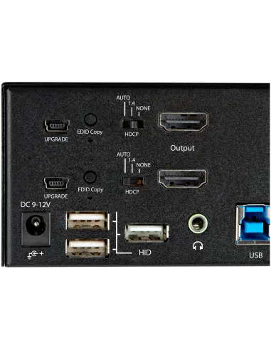 StarTech.com Switch Conmutador KVM de 2 Puertos HDMI 2.0 4K para 2 Monitores - Vídeo de 4K y 60Hz Ultra HD - HDR - Hub Ladrón