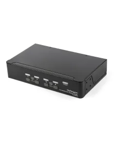 StarTech.com Switch Conmutador KVM de 4 Puertos DisplayPort - 4K 60Hz - para Una Pantalla - Switch KVM de 4 Puertos DP 1.2 con