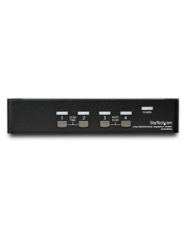 StarTech.com Switch Conmutador KVM de 4 Puertos DisplayPort - 4K 60Hz - para Una Pantalla - Switch KVM de 4 Puertos DP 1.2 con