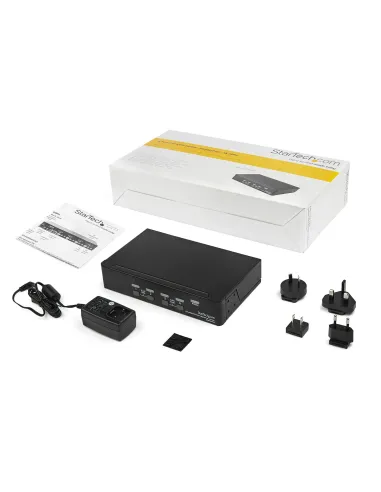 StarTech.com Switch Conmutador KVM de 4 Puertos DisplayPort - 4K 60Hz - para Una Pantalla - Switch KVM de 4 Puertos DP 1.2 con