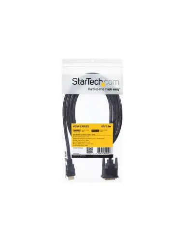StarTech.com Cable Adaptador Conversor HDMI a DVI-D de 1,8m - Macho a Macho - Convertidor de Vídeo - Negro