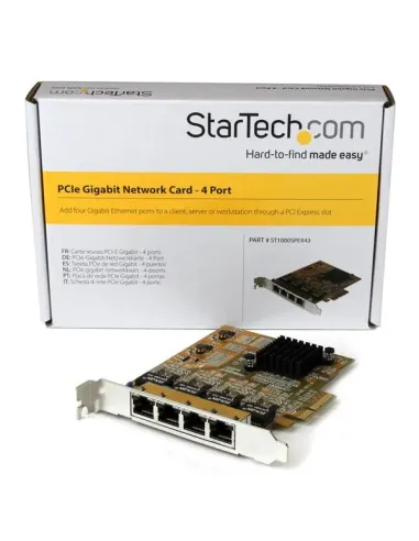 StarTech.com Tarjeta de Red PCI Express Ethernet Gigabit con 4 Puertos RJ45