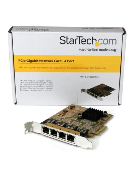 StarTech.com Tarjeta de Red PCI Express Ethernet Gigabit con 4 Puertos RJ45