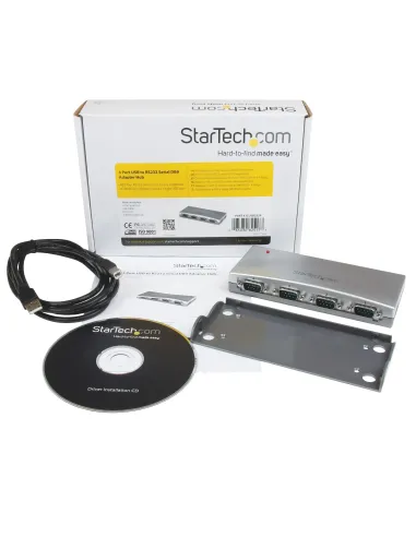 StarTech.com Hub Concentrador USB a 4 Puertos Serie RS232 - Ladrón Serie DB9 - Adaptador USB a Serie