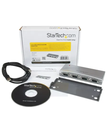 StarTech.com Hub Concentrador USB a 4 Puertos Serie RS232 - Ladrón Serie DB9 - Adaptador USB a Serie