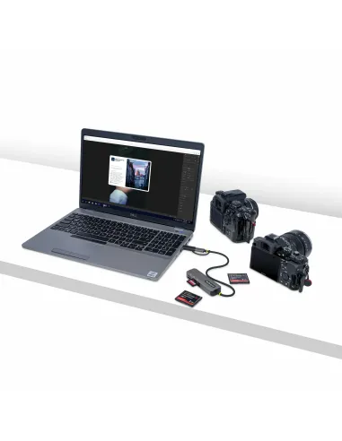 StarTech.com Lector USB 3.0 de Tarjetas de Memoria Flash SD CompactFlash y microSD - Grabador USB-C de Tarjetas de Memoria -