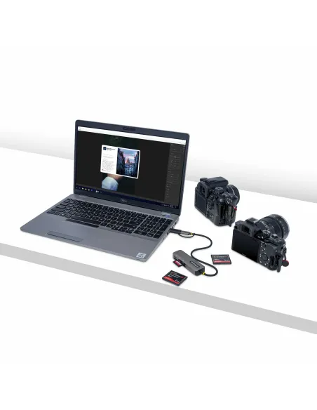 StarTech.com Lector USB 3.0 de Tarjetas de Memoria Flash SD CompactFlash y microSD - Grabador USB-C de Tarjetas de Memoria -