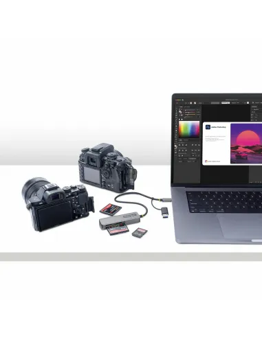 StarTech.com Lector USB 3.0 de Tarjetas de Memoria Flash SD CompactFlash y microSD - Grabador USB-C de Tarjetas de Memoria -