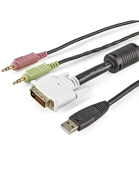 StarTech.com Cable KVM 4 en 1 de 1,8m con DVI USB Audio y Micrófono