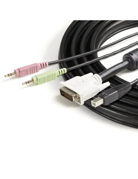 StarTech.com Cable KVM 4 en 1 de 1,8m con DVI USB Audio y Micrófono