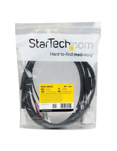 StarTech.com Cable KVM 4 en 1 de 1,8m con DVI USB Audio y Micrófono