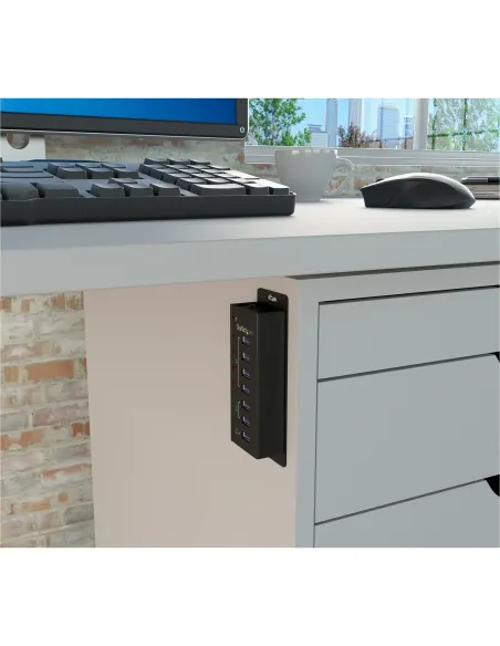 StarTech.com Hub Concentrador USB 3.0 (5Gbps) de 4 Puertos y 3 Puertos de Carga USB ( 2x 1A y 1x 2A) - Ladrón con Carcasa de