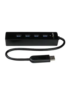 StarTech.com Adaptador Concentrador Hub Ladrón USB 3.0 (5Gbps) Super Speed Portátil de 4 Puertos Salidas - Negro