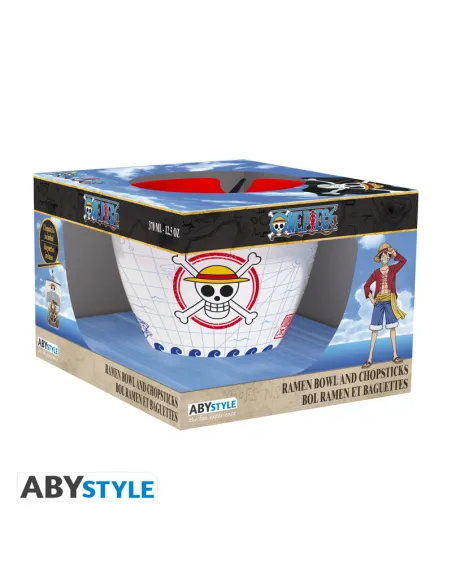 Bowl de ramen con palillos abystyle one piece monkey d. luffy