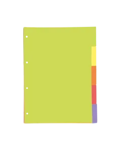 SEPARADORES CARTULINA STRONGLINE A4 5 POSICIONES - 5 COLORES VIVOS OXFORD 400149955