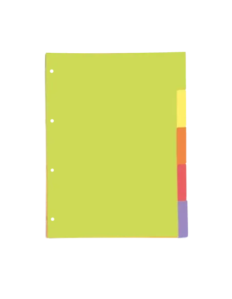 SEPARADORES CARTULINA STRONGLINE A4 5 POSICIONES - 5 COLORES VIVOS OXFORD 400149955