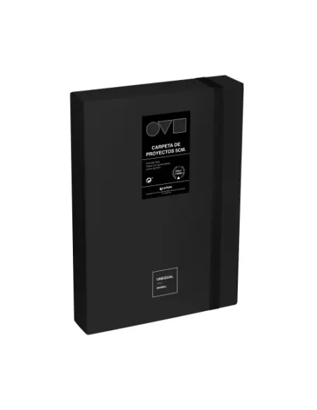 CAJA DE PROYECTOS 5CM EN POLYFOAM UNEQUAL MINIMAL NEGRO GRAFOPLAS 91271210