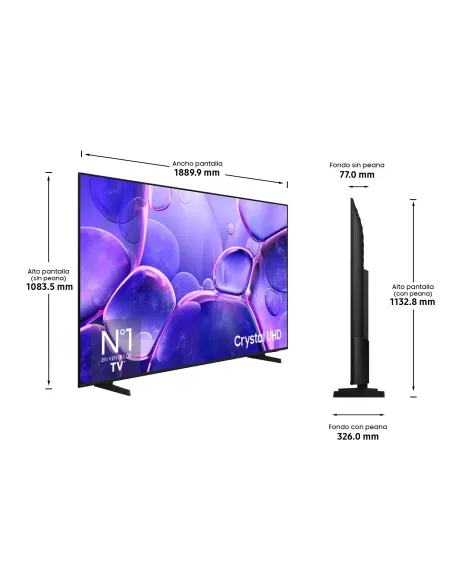 Samsung TV 85" Crystal UHD U8075F 4K Smart TV 2025