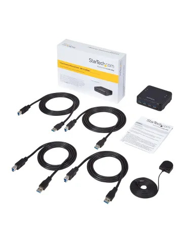 StarTech.com Switch Conmutador USB 3.0 (5Gbps) 4x4 para Compartir Dispositivos Periféricos