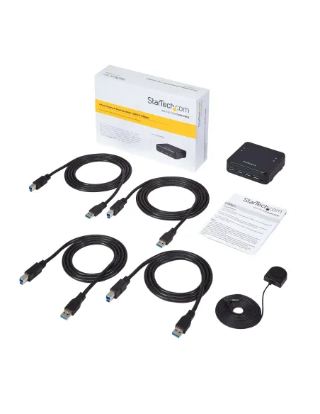 StarTech.com Switch Conmutador USB 3.0 (5Gbps) 4x4 para Compartir Dispositivos Periféricos
