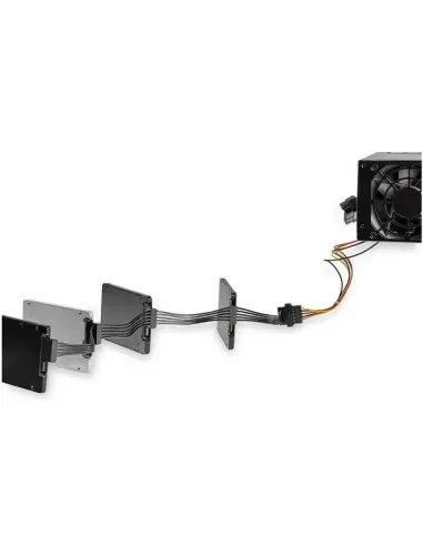 StarTech.com Cable Adaptador Bifurcador Divisor Splitter de Alimentación SATA de 40cm - 4x Receptáculos Hembra SATA