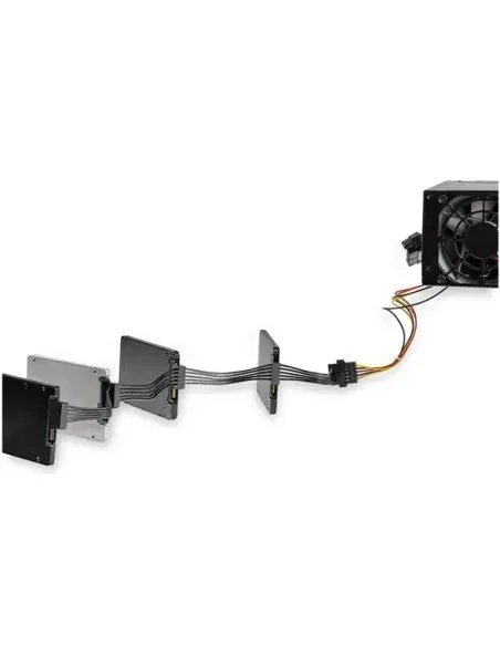 StarTech.com Cable Adaptador Bifurcador Divisor Splitter de Alimentación SATA de 40cm - 4x Receptáculos Hembra SATA