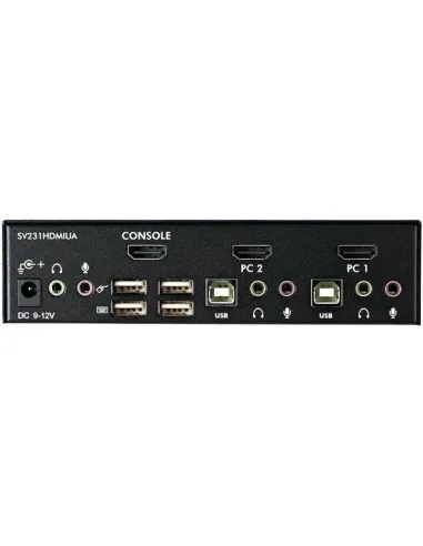 StarTech.com Conmutador Switch KVM 2 puertos HDMI con Hub Concentrador USB 2.0 Audio - 1920x1200