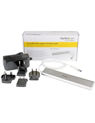 StarTech.com Hub Ladrón USB 3.0 de 7 Puertos - Hub Concentrador USB-A - Alimentado por el Bus - 5Gbps - Hub USB Portátil -