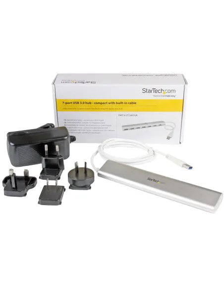 StarTech.com Hub Ladrón USB 3.0 de 7 Puertos - Hub Concentrador USB-A - Alimentado por el Bus - 5Gbps - Hub USB Portátil -