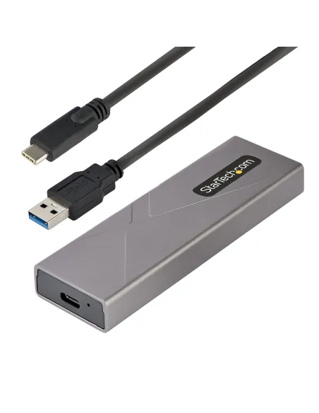 StarTech.com Caja Externa de Aluninio USB-C 10Gbps a NVMe M.2 o SSD M.2 SATA - Sin Herramientas para SSD M.2 NGFF PCIe SATA -