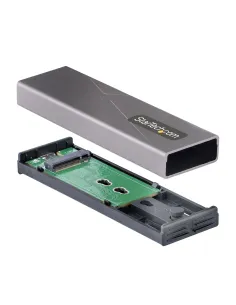 StarTech.com Caja Externa de Aluninio USB-C 10Gbps a NVMe M.2 o SSD M.2 SATA - Sin Herramientas para SSD M.2 NGFF PCIe SATA - 2