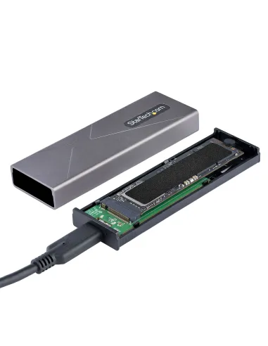 StarTech.com Caja Externa de Aluninio USB-C 10Gbps a NVMe M.2 o SSD M.2 SATA - Sin Herramientas para SSD M.2 NGFF PCIe SATA -