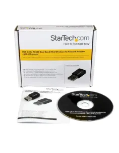 StarTech.com Mini Adaptador de Red USB 2.0 Inalámbrico Wireless-AC de Banda Doble AC600 - Wifi 802.11ac 1T1R