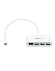 StarTech.com Concentrador USB 3.0 (5Gbps) de 3 Puertos con USB-C y Ethernet Gigabit - Hub Ladrón de USB Convencional - Blanco 2