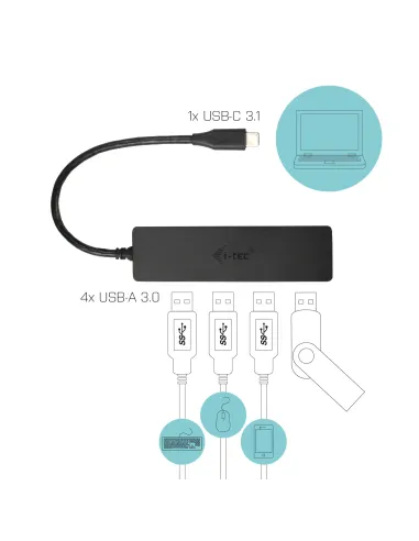 i-tec Advance USB-C Slim Passive HUB 4 Port