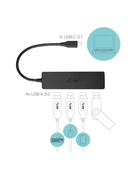 i-tec Advance USB-C Slim Passive HUB 4 Port