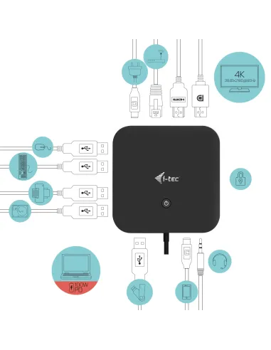 i-tec USB-C HDMI DP Docking Station with Power Delivery 100 W + Universal Charger 100 W
